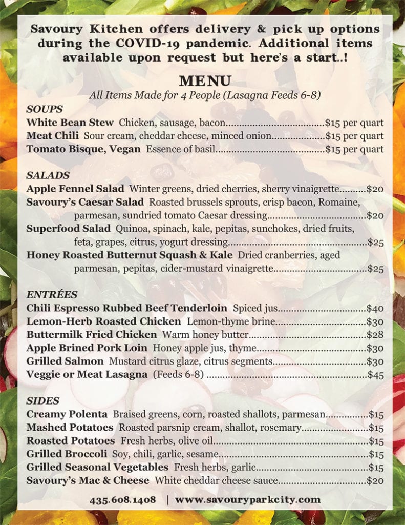 savoury-park-city-menu
